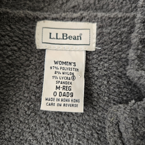 LL Bean Women’s Fuzzy Cardigan Sweater Size Medium Green Full Zip Mock Neck #128 - Picture 5 of 6